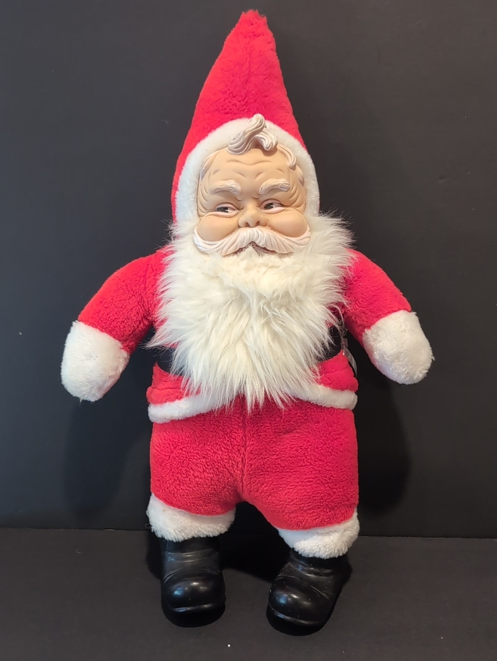 Vintage Rubber Face Santa Claus Plush 19" Tall